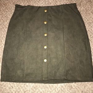 Olive Suede Skirt